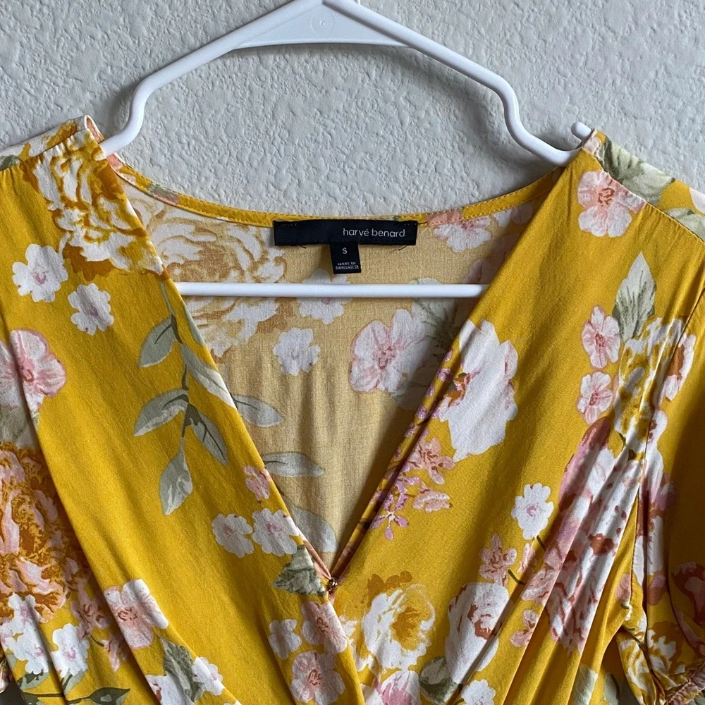 Harve Benard Yellow Floral Blouse - Picture 5 of 12